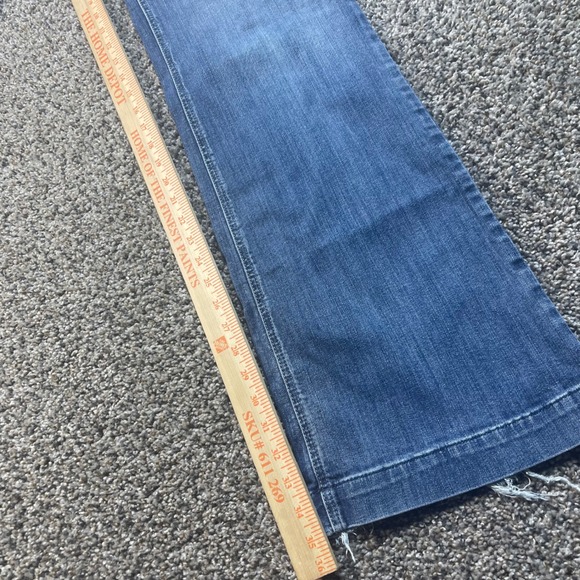 Ariat Trouser Wide Leg Jeans Women's 31XL Medium Wash Stretch Denim Frayed Hem - Picture 11 of 16